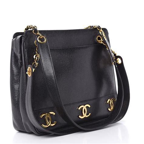 chanel caviar shoulder bag|CHANEL Caviar CC Shoulder Bag Black 1511552 .